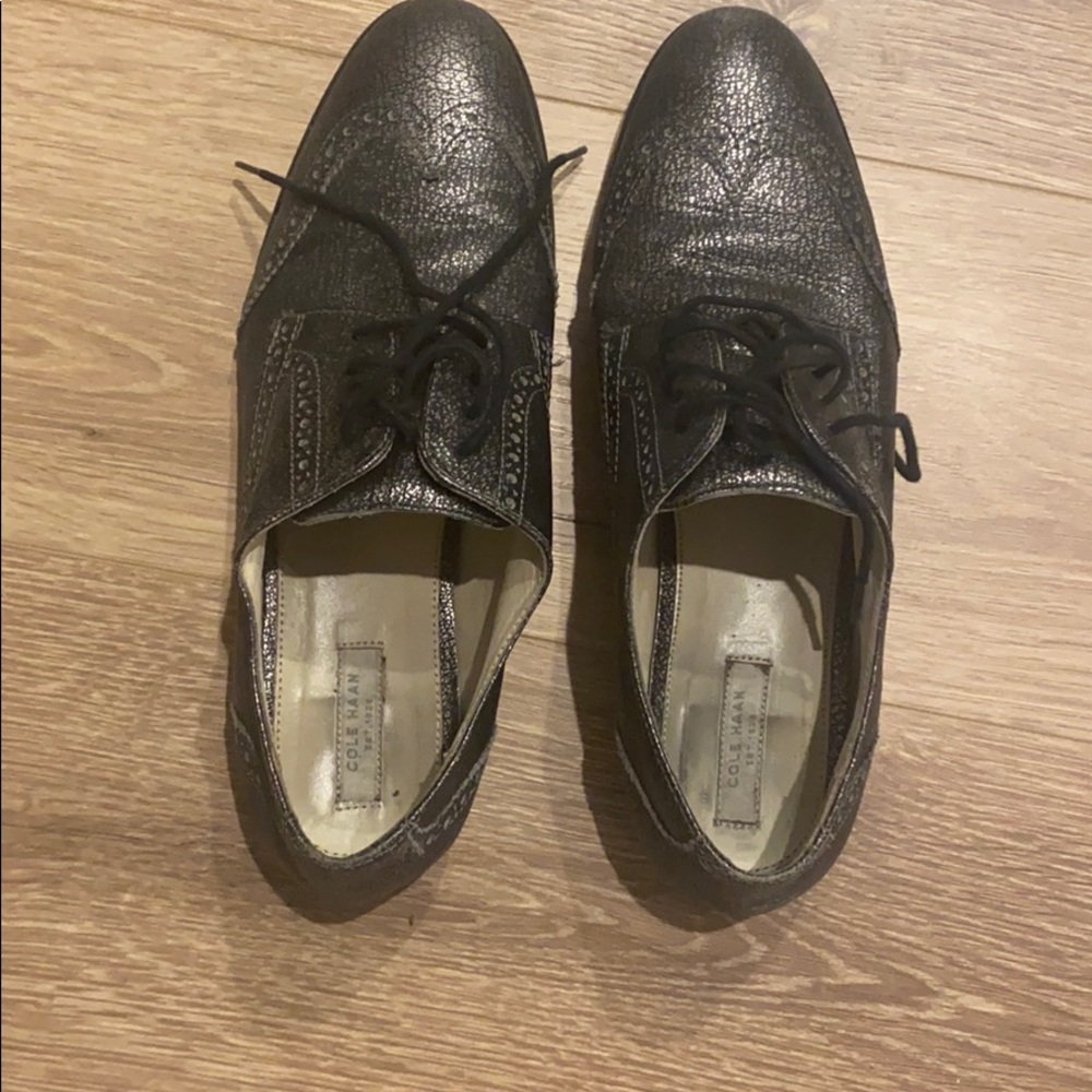 Silver Cole Haan Oxfords